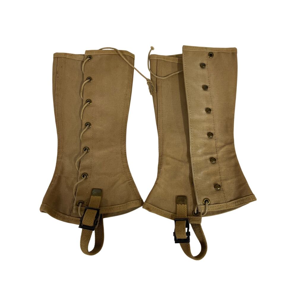 Vintage WWI WWII Military Canvas Boot Gators Covers stencil “RUHNKE.MB”